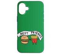 Illustration Cool drôle Best Friends Burger et Frites Coque pour iPhone 16 Plus
