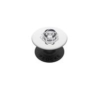 Illustration Cosmique rétro dessinée à la Main Singe de l'espace Astronaute PopSockets PopGrip Adhésif