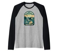 Illustration côtière d'art Animalier de Puget Sound, Washington Manche Raglan