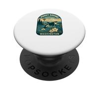 Illustration côtière d'art Animalier de Puget Sound, Washington PopSockets PopGrip Adhésif