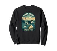 Illustration côtière d'art Animalier de Puget Sound, Washington Sweatshirt