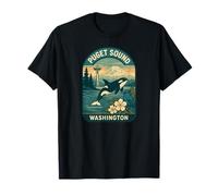 Illustration côtière d'art Animalier de Puget Sound, Washington T-Shirt
