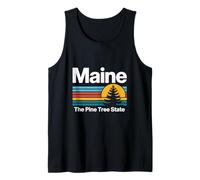 Illustration Coucher de Soleil du Maine Le pin State Débardeur