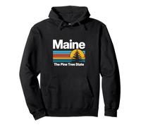 Illustration Coucher de Soleil du Maine Le pin State Sweat à Capuche