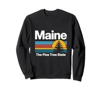 Illustration Coucher de Soleil du Maine Le pin State Sweatshirt