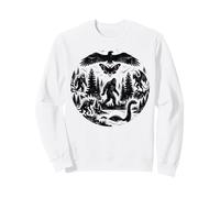Illustration Cryptid Legends Paranormal Mystery Night Sweatshirt