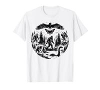 Illustration Cryptid Legends Paranormal Mystery Night T-Shirt