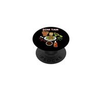 Illustration Culinaire de Salade Som Tam Épicée PopSockets PopGrip Adhésif
