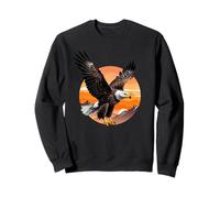 Illustration d’Aigle en vol avec Paysage de Montagne Sweatshirt
