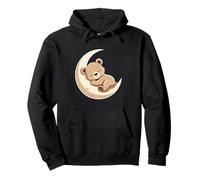 Illustration d’Ours endormi sur la Lune Sweat à Capuche