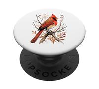Illustration d’Un Cardinal Rouge sur Une Branche PopSockets PopGrip Adhésif