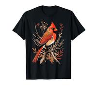 Illustration d’Un Cardinal Rouge sur Une Branche T-Shirt
