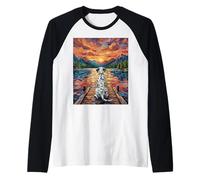 Illustration Dalmatien sur Un Quai au Coucher du Soleil sur Le lac de Montagne Manche Raglan