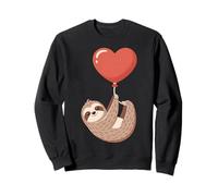 Illustration d'amour en Ballon Mignon Paresseux Tenant Un cœur Sweatshirt