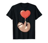 Illustration d'amour en Ballon Mignon Paresseux Tenant Un cœur T-Shirt
