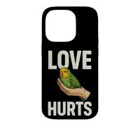 Illustration d'amour Sarcastique Qui Fait Mal en Disant avec Une Perruche Coque pour iPhone 14 Pro