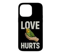 Illustration d'amour Sarcastique Qui Fait Mal en Disant avec Une Perruche Coque pour iPhone 14 Pro Max