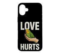 Illustration d'amour Sarcastique Qui Fait Mal en Disant avec Une Perruche Coque pour iPhone 16 Plus