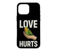 Illustration d'amour Sarcastique Qui Fait Mal en Disant avec Une Perruche Coque pour iPhone 16 Pro Max