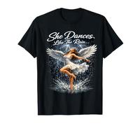 Illustration d'ange élégante « She Dances Like The Rain » T-Shirt