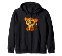 Illustration d'animaux de la Jungle Kawaii Tarsier à Gros Yeux Sweat à Capuche