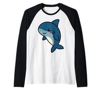 Illustration d'animaux Marins de Dessin animé Mignon Requin Kawaii Manche Raglan