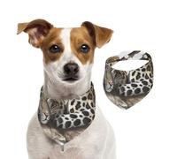 Illustration d'animaux sauvages Écharpe pour chien Bandanas Printemps Été Coton doux Écharpe pour chiot Accessoires réglables pour petite moyenne grande fille garçon chiot Taille M