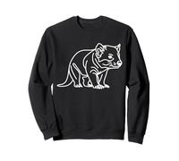 Illustration d'animaux Sauvages en Ligne du Diable de Tasmanie Sweatshirt