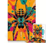 Illustration d'araignée vibrante Puzzle de 1000 pièces pour Adultes Jeu de réflexion Amusant Technologie de découpe Laser avancée Défi divertissant pour Passer Le Temps d'attente (38x26cm)