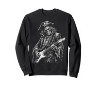 Illustration d'art de Musique Rock de Guitariste Squelette Pirate Sweatshirt