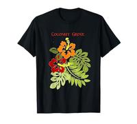 Illustration d'art floral de fleurs d'hibiscus Coconut Grove T-Shirt