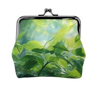 Illustration d'art numérique imprimé feuille vintage en cuir sac à main élégant petit porte-monnaie pour femmes porte-monnaie portefeuille mini