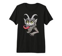 Illustration d'art Populaire Krampus Vintage dessinée à la Main T-Shirt Haut de Gamme