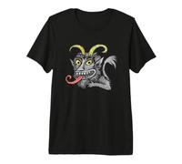 Illustration d'art Populaire Krampus Vintage dessinée à la Main T-Shirt Haut de Gamme