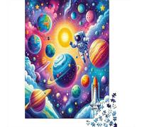 Illustration d'aventure Spatiale Set Puzzle 1000 Pièces Collectionneurs, Papier Recyclé Épais, Décoration Intérieure, Art Mural, Cadeau Couples, Puzzle Décoratif 70x50cm/1000pcs