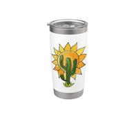 Illustration de cactus Oasis des amoureux du désert Gobelet isotherme en acier inoxydable double paroi