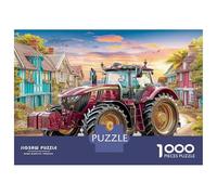 Illustration de Campagne vibrante Puzzle Décoration Intérieure 1000 Pièces Tracteur ruralJigsaw Puzzle Jeu Difficile pour Les Idées Cadeaux pour Adultes 52x38cm/1000pcs