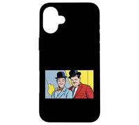 Illustration de Chapeau Melon rétro Pop Art comédique Classique Duo Coque pour iPhone 16 Plus