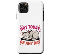 Illustration de Chat endormi Mignon Qui Dit Pas Aujourd'hui Coque pour iPhone 11 Pro Max