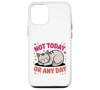 Illustration de Chat endormi Mignon Qui Dit Pas Aujourd'hui Coque pour iPhone 12/12 Pro