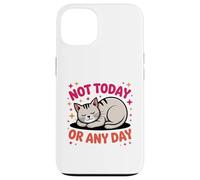 Illustration de Chat endormi Mignon Qui Dit Pas Aujourd'hui Coque pour iPhone 13