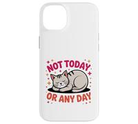 Illustration de Chat endormi Mignon Qui Dit Pas Aujourd'hui Coque pour iPhone 14 Plus