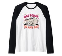 Illustration de Chat endormi Mignon Qui Dit Pas Aujourd'hui Manche Raglan