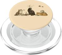 Illustration de Chat Gothique Vintage - Noir céleste et PopSockets PopGrip pour MagSafe