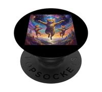 Illustration de Chat inspirée de l'art du surréalisme - Mignon Sauvage PopSockets PopGrip Adhésif