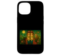 Illustration de Chat inspirée par l'art du réalisme Magique - Amusant et Mignon Coque pour iPhone 15