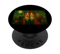 Illustration de Chat inspirée par l'art du réalisme Magique - Amusant et Mignon PopSockets PopGrip Adhésif
