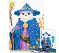 Illustration de Chat Magicien Puzzle de 1000 pièces pour Adultes Entraînement Mental Amusant Découpe de précision Bords Lisses Activité captivante pour des soirées tranquilles (38x26cm)