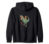Illustration de Chat samouraï chevauchant Un Dinosaure Sweat à Capuche