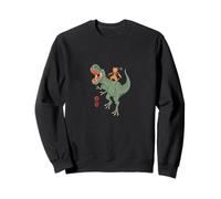 Illustration de Chat samouraï chevauchant Un Dinosaure Sweatshirt